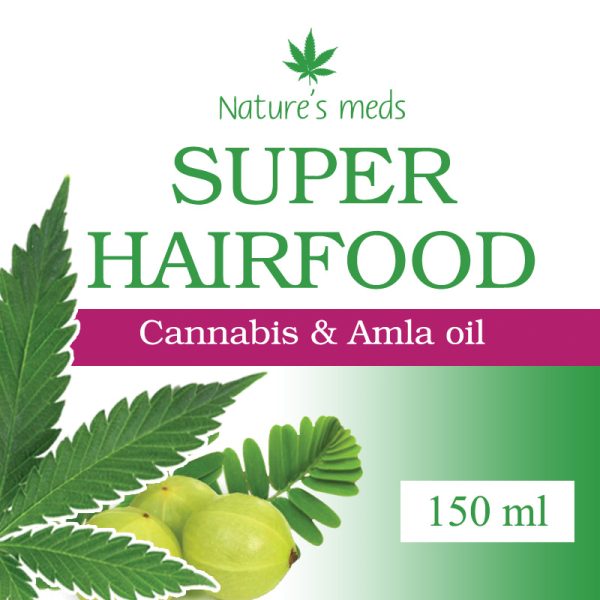 Super hair food with cannabis oil for thin dry hair